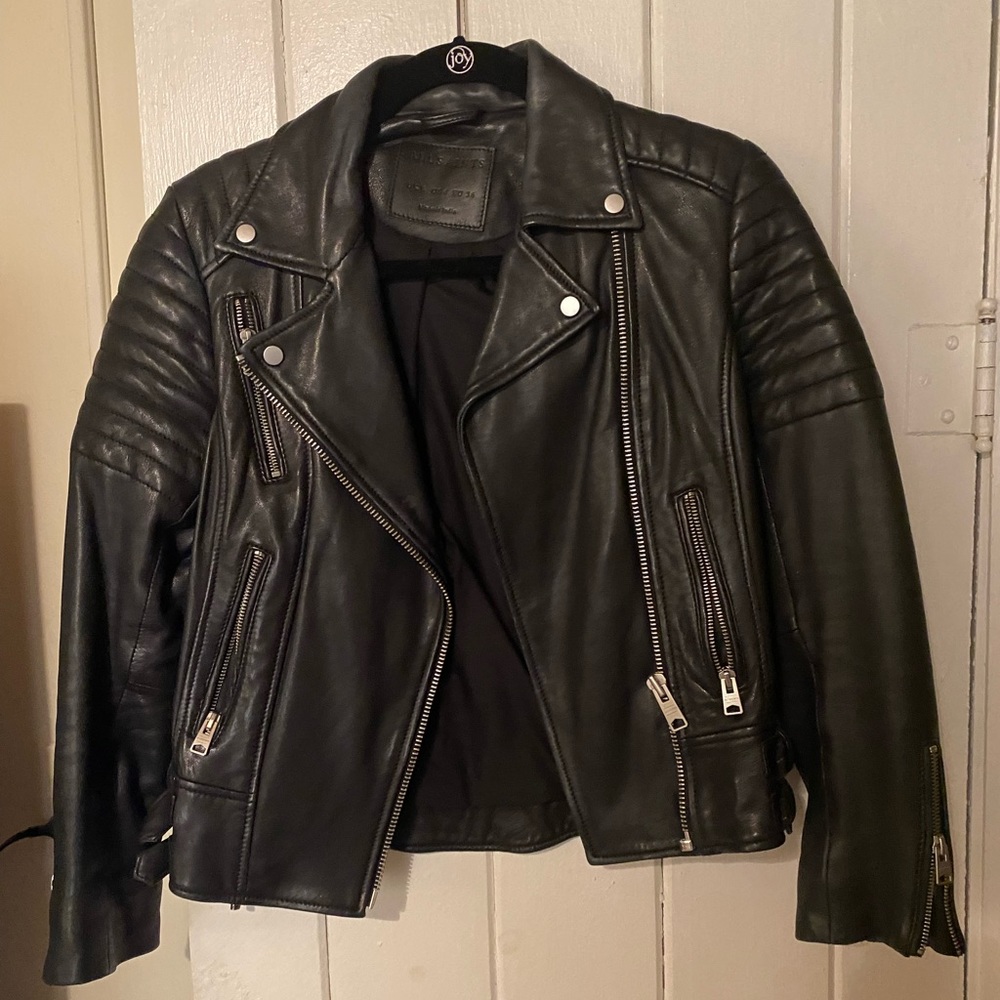 Allsaints Black Leather Jacket circa 2017